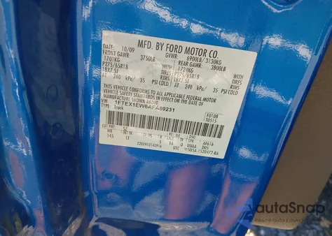 2010 Ford F-150 Stx/Xl z USA, uszkodzony, nr VIN 1FTEX1EW6AFA69231